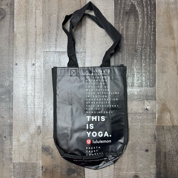 Lululemon Athletica Small Reusable Black Tote Bag - Picture 1 of 8